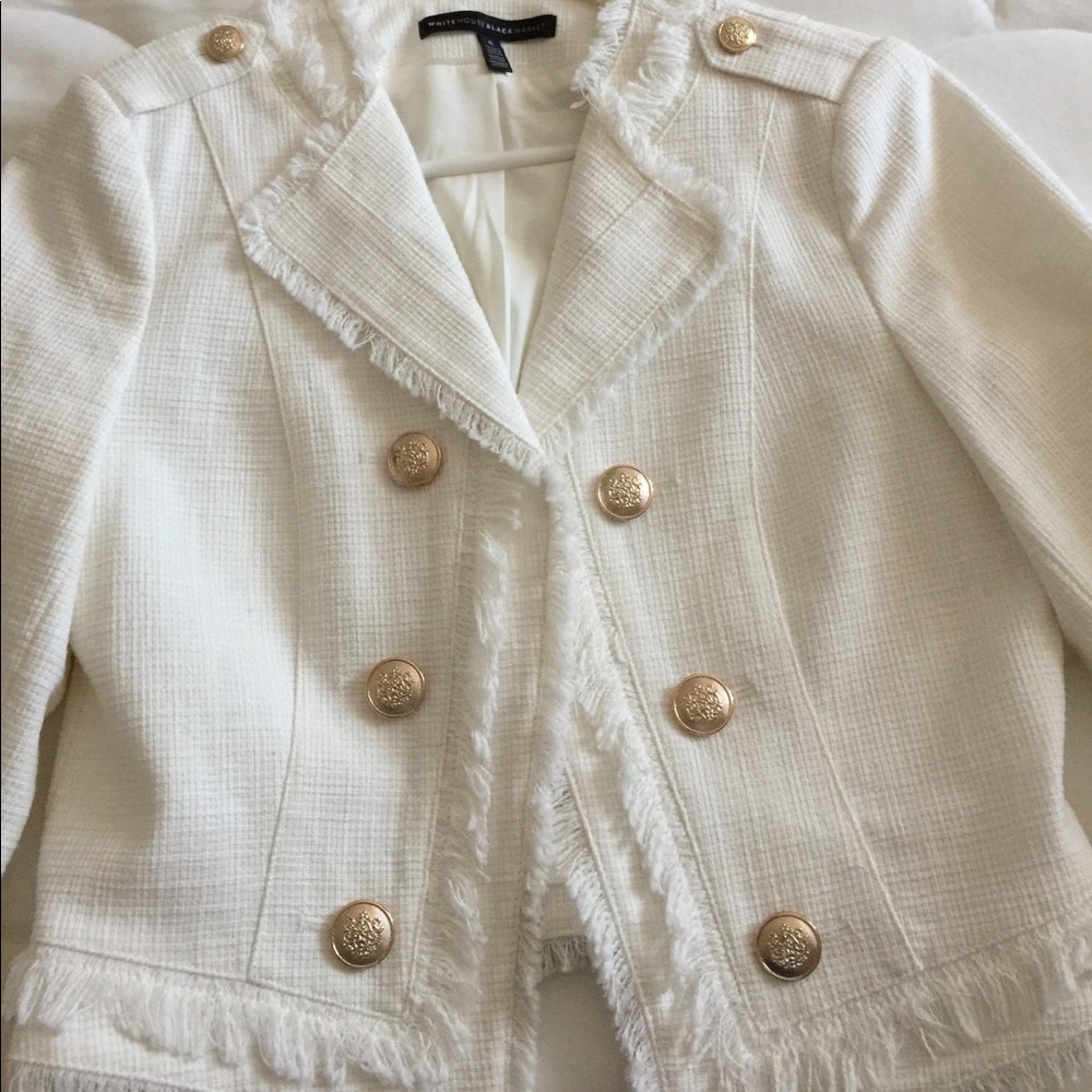 White House Black Market ivory jacket..trendy